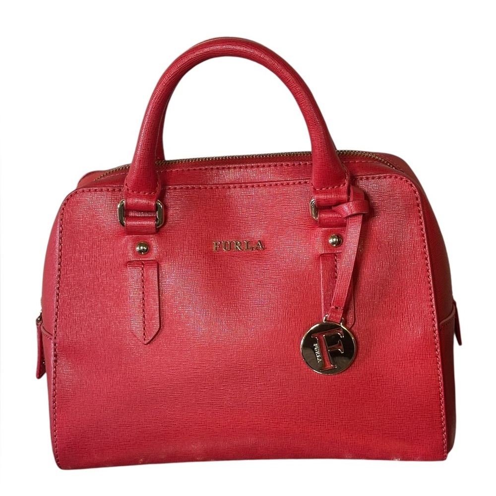 Furla Elena Medium Saffiano Leather Satchel. Retail $468.00